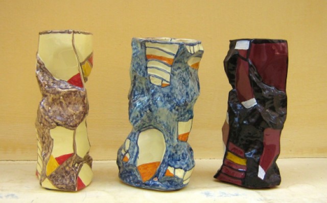 Vase céramique faïence contemporain unique  fait main