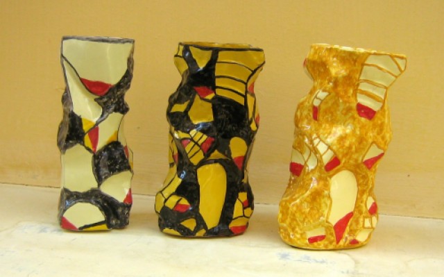 Vase céramique faïence contemporain unique  fait main