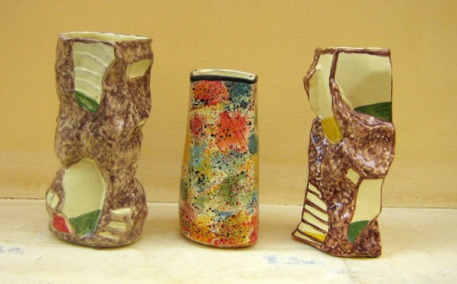 Vase céramique faïence contemporain unique  fait main